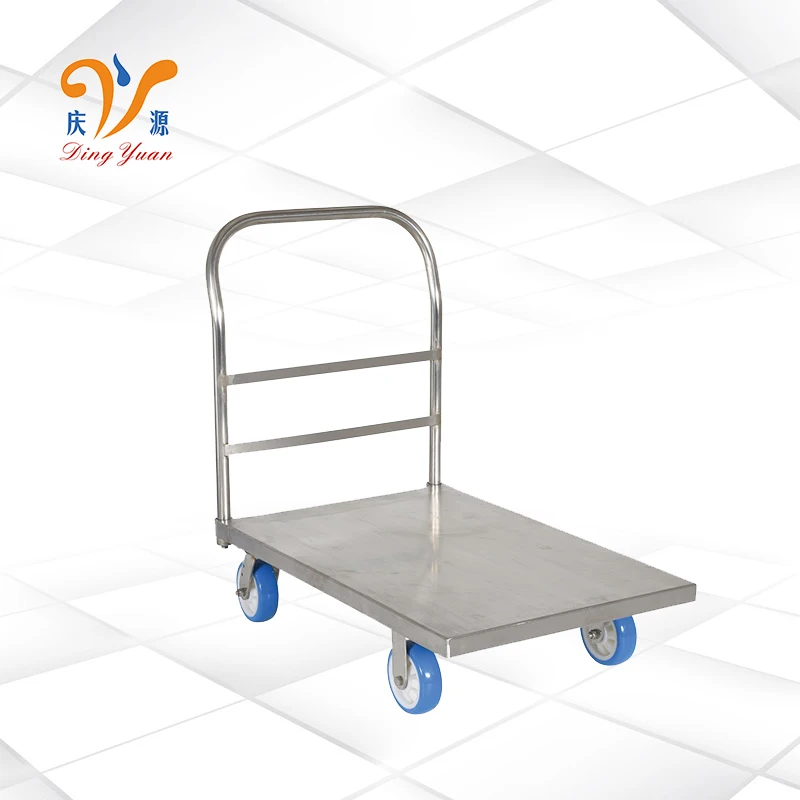 Guangdong factory 100KG hand truck folding metal steel kitchen pull platform trolley