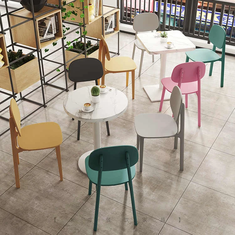 Hot Sell Coffee Furniture Set Simple Customized In Color Plastic Restaurant Table And Chair