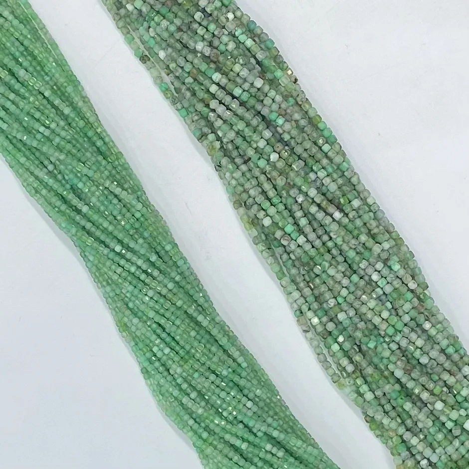 2.5mm 3mm 4mm Gemstone Loose Faceted Square Stone Beads Natural Peridot Faceted Square Beads for DIY Jewelry Accessories