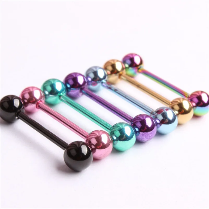 316L Surgical Steel Penis Ring Plated Nipple Piercing Body Jewelry Sexy Tongue Piercing Rings Barbell