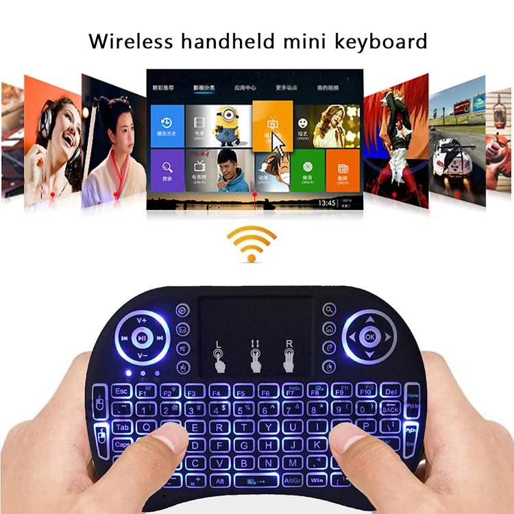 New Product for rgb backlit mechanical gaming keyboard and mouse with Touchpad Remote Control Android TV Box