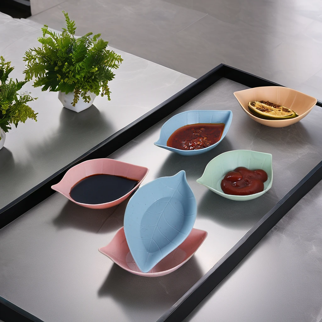 wheat straw Plate Seasoning Sauce Dish Snack Desser Plates Sushi Dishes Flavor Tray Kitchen Tableware