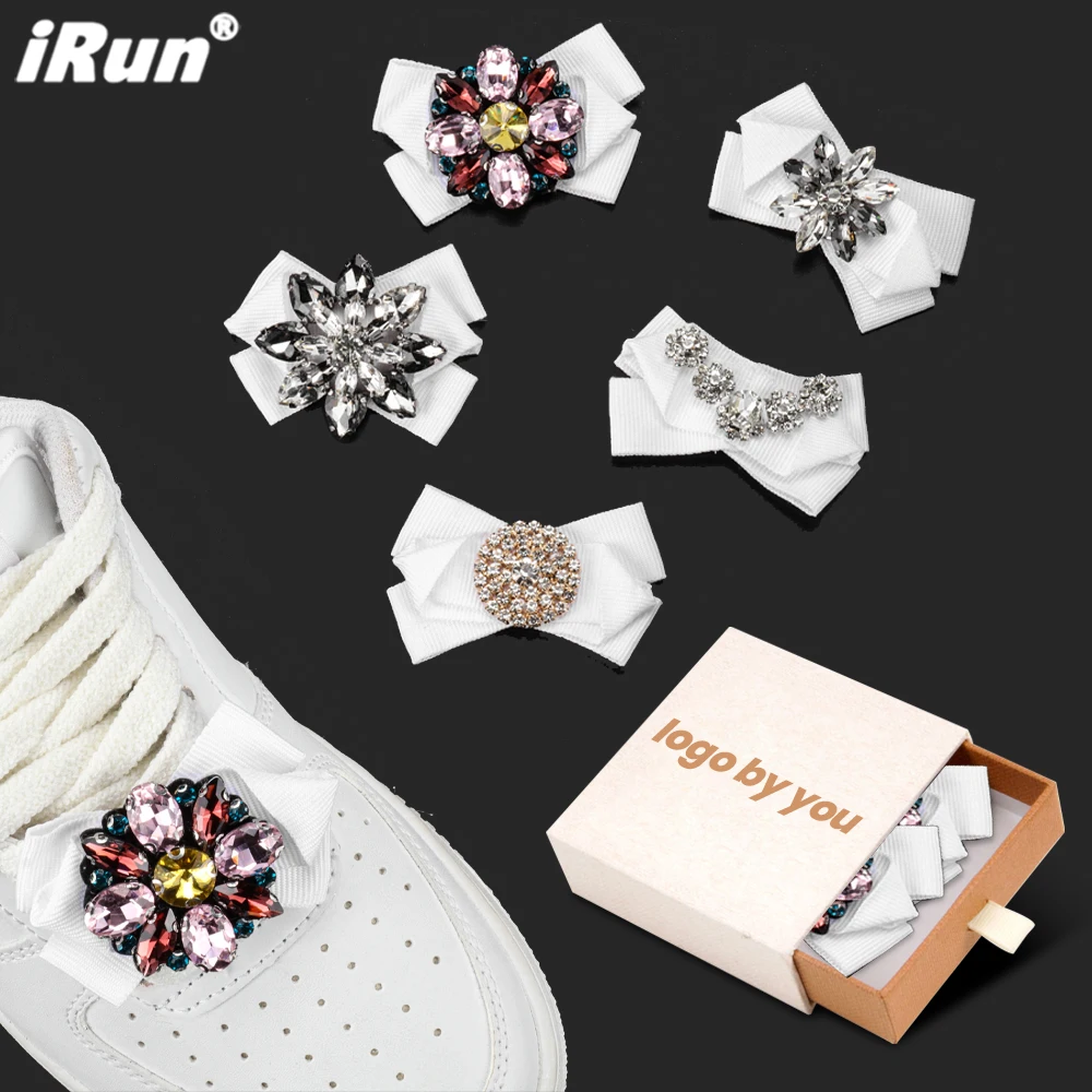 iRun Rhinestone Sneaker Shoe Buckle Clips Multi-color Rhinestone Bling Crystal Shoe Clips Decoration Accessories