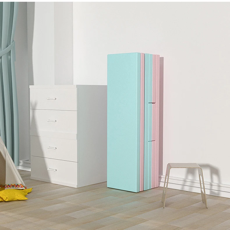 Soft Macaroon Color Extra 40mm Thickness Full Protection Baby Playmat With Four Sides Fence Foldable XPE Foam Mat for  Wholesale