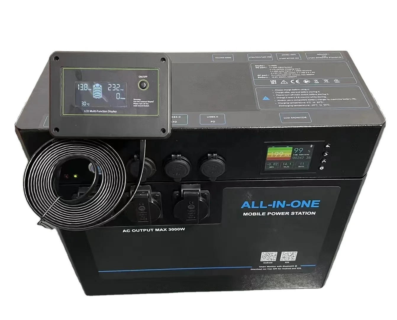 Licitti Solar Powerbank Power Storage Portable 3Kw System 3000W Ac Outlets Generator for Home Rv Outdoor Camping