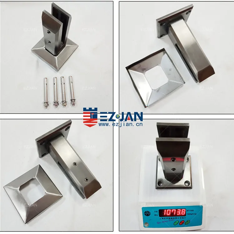 Hot Selling Glass Support Pool Glass Fence Frameless Balustrade Railing Deck Glass Spigot With Square Base