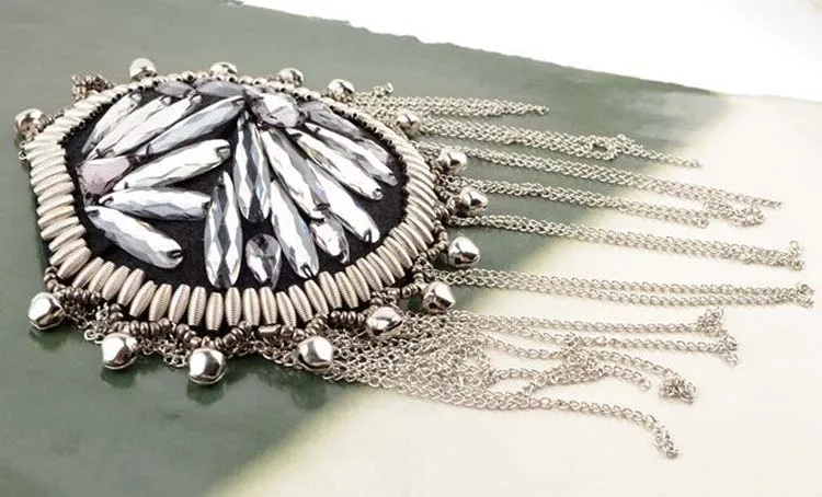 Модные украшения круглый pave Кристалл патч кисточкой epaulette с