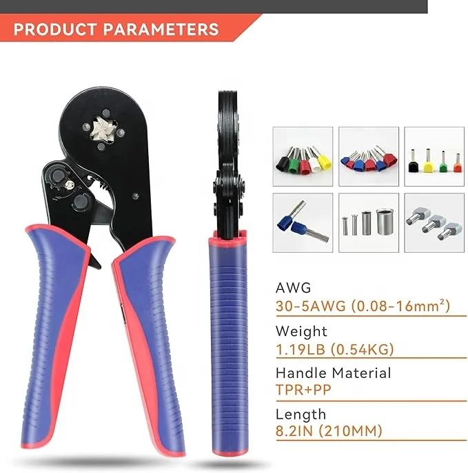 0.08-16mm Ferrule Crimping Tool Kit with 1200pcs Wire End-Sleeves Terminals Kit