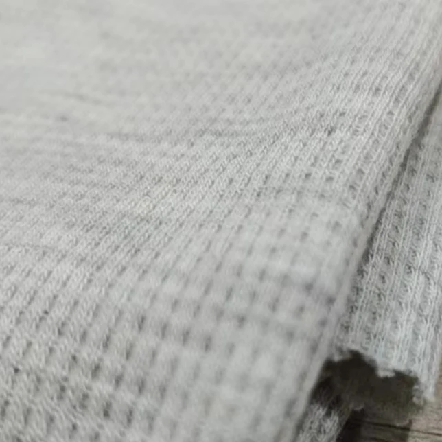 High quality CVC 60/40 181gsm cotton waffle knit thermal fabric for t-shirt