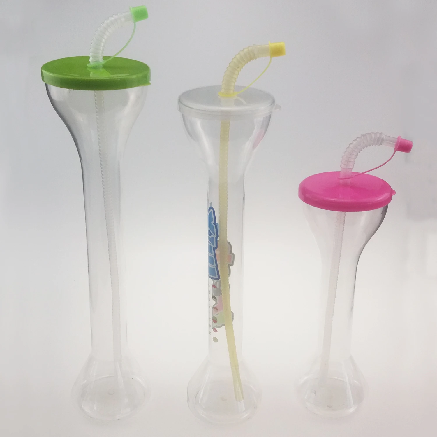 24oz Party Ice Beer Frozen drink Novelty Long Neck Dumbbell Bottle Plastic Slushy Yard Cup