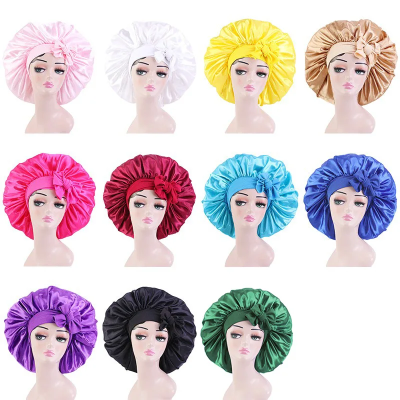 Syh856 Silk Bonnet for Sleeping Women Satin Bonnet Hair Bonnet Night Sleep Cap Scarf wrap for Curly Hair with tie Band