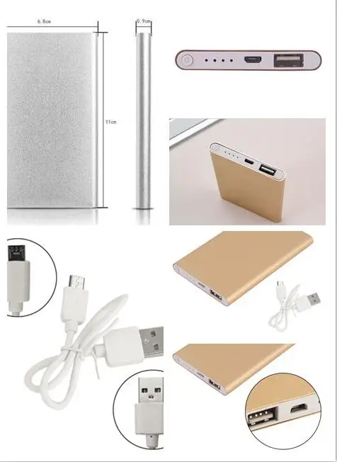 Супер тонкий внешний аккумулятор 4000 мАч, высококачественный внешний аккумулятор для мобильного телефона