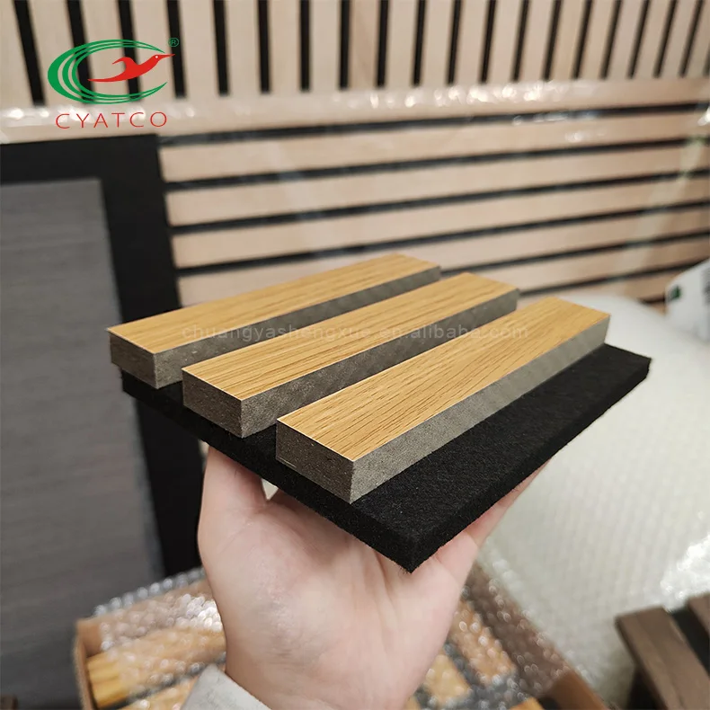 CYATCO High Density Decoration Slat Fluted Great Wall Walnut Solid Wood Grilles Panels for sound proof studio