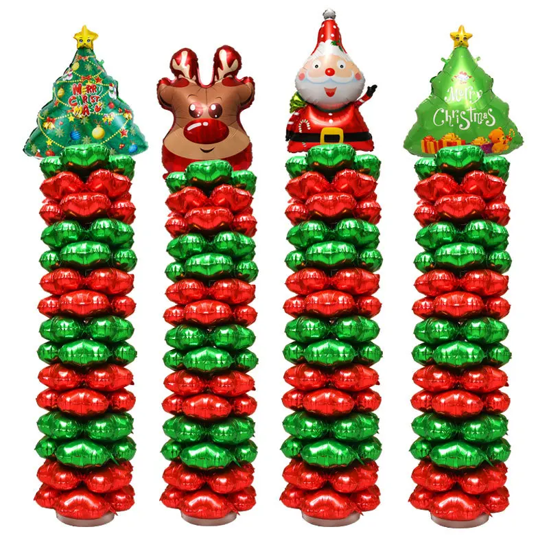 Christmas Balloons Column Stand cartoon decorative balloon post kit Christmas decorative Christmas post latex balloon