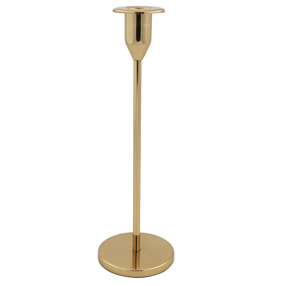 Широкий край нордический Классический высокий столб подсвечник набор Современный Свадебный Золотой металлический