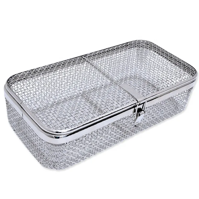 stainless steel wire mesh storage baskets Disinfection Basket for Medical Use/Production of stainless steel disinfection basket