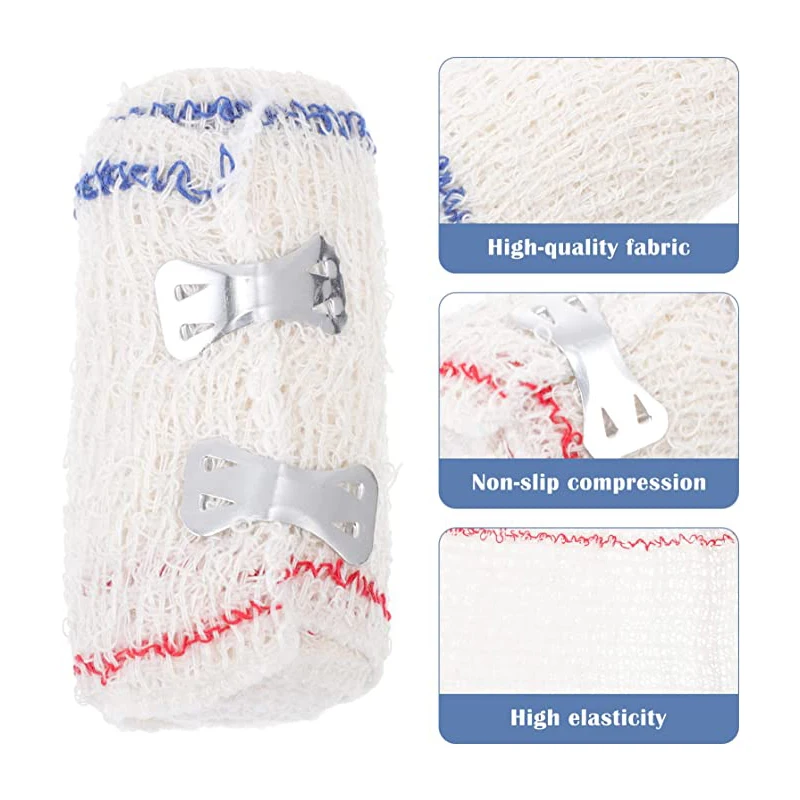 Aranea Custom Printed Medical Supplies Wound Dressing Spandex Elastic Crepe Bandage With Clip