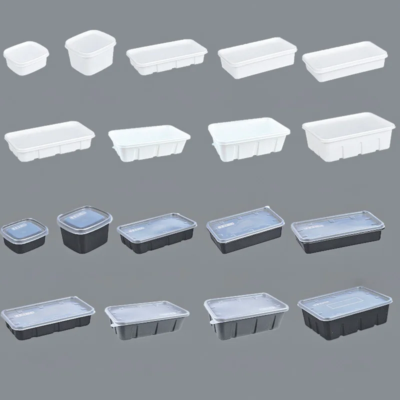 Takeaway Meal Prep Bento Black Blister Plastic pp Food Container Microwave Disposable Cornstarch togo Lunch Box Plastic PP