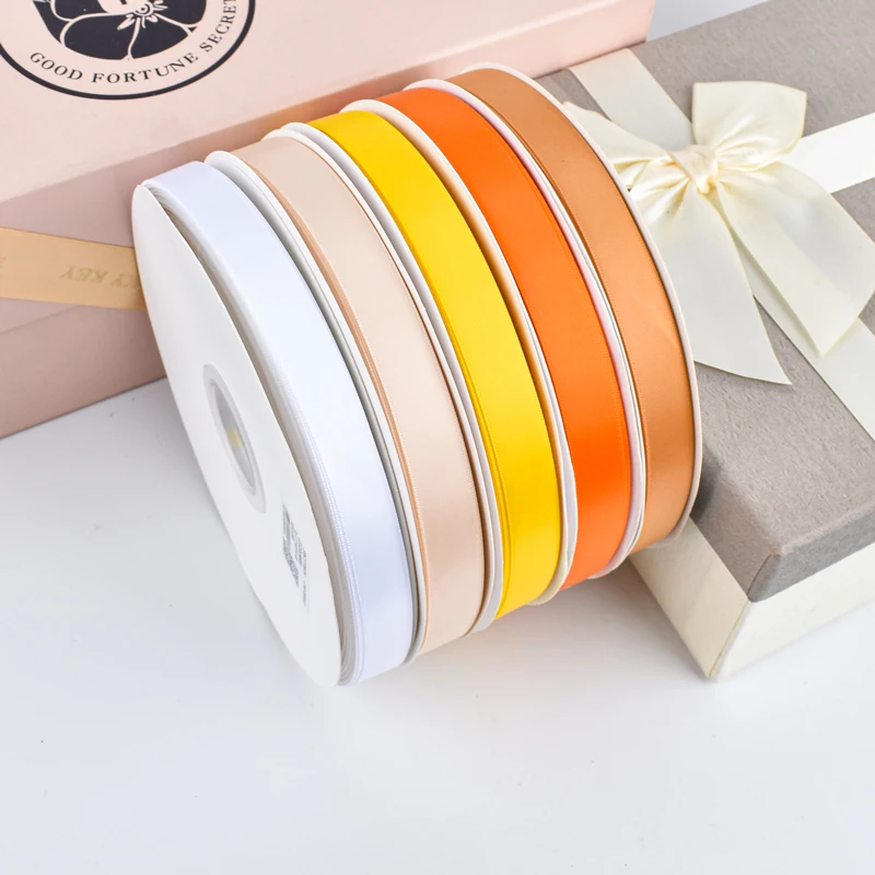 Wholesale Polyester ribbons Orange 5/8 inch 100yards 16mm ribbon roll satin ribbon for gift wrap