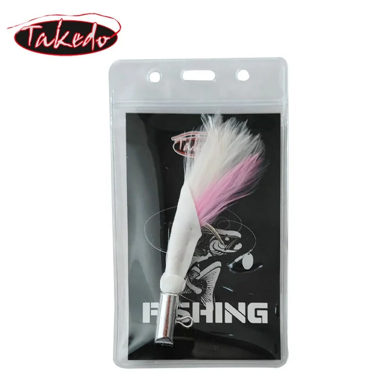 TAKEDO HT01A Electroplated deerskin hook Feather big game shark Tuna hook hook Lead jigging fishing lure