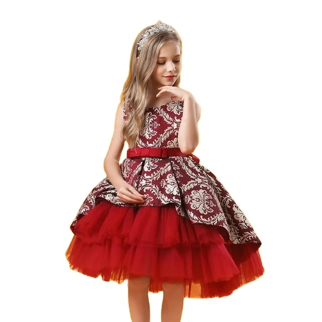 Elegant Multi Colors Islam Baby Kids Sleeveless Layered Tulle Pageant Wedding Ball Gowns Flower Girl Dress