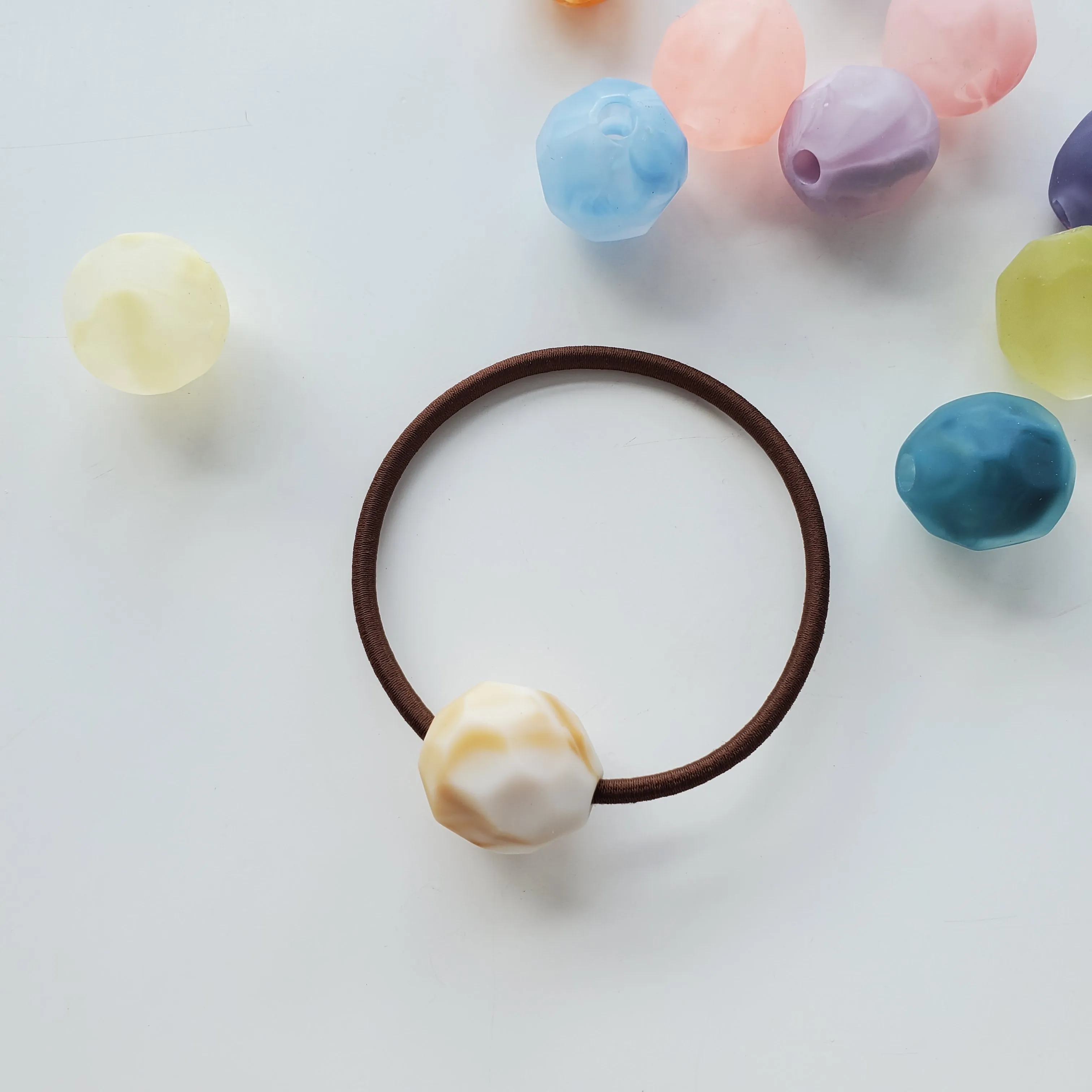 Cloudy Matte Faceted Oval Beads Acrylic 20mm Straight Hole 100Pcs Bubble gum Beads For Necklace Bracelet Kids DIY Jewelry