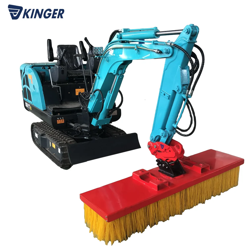 KINGER excavator sweeping brush broom hydraulic road cleaning head broom