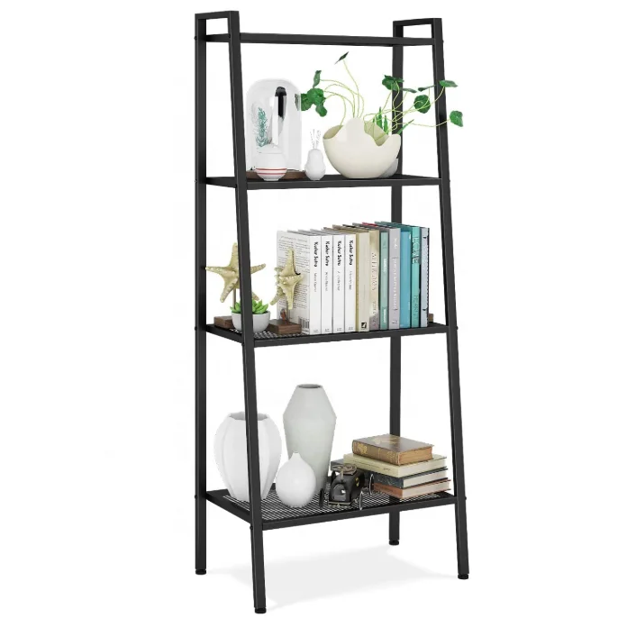  Металлический книжный шкаф Homfa с 4 полками многофункциональная стойка в форме лестницы для растений и цветов полки хранения Bookrack черные