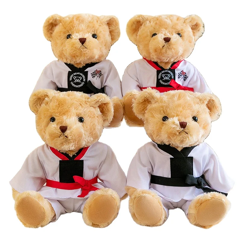 Игрушки Songshan peluches plushies плюшевый OEM индивидуальный логотип для Клуба Боевых Искусств подарок тхэквондо мишка чучело
