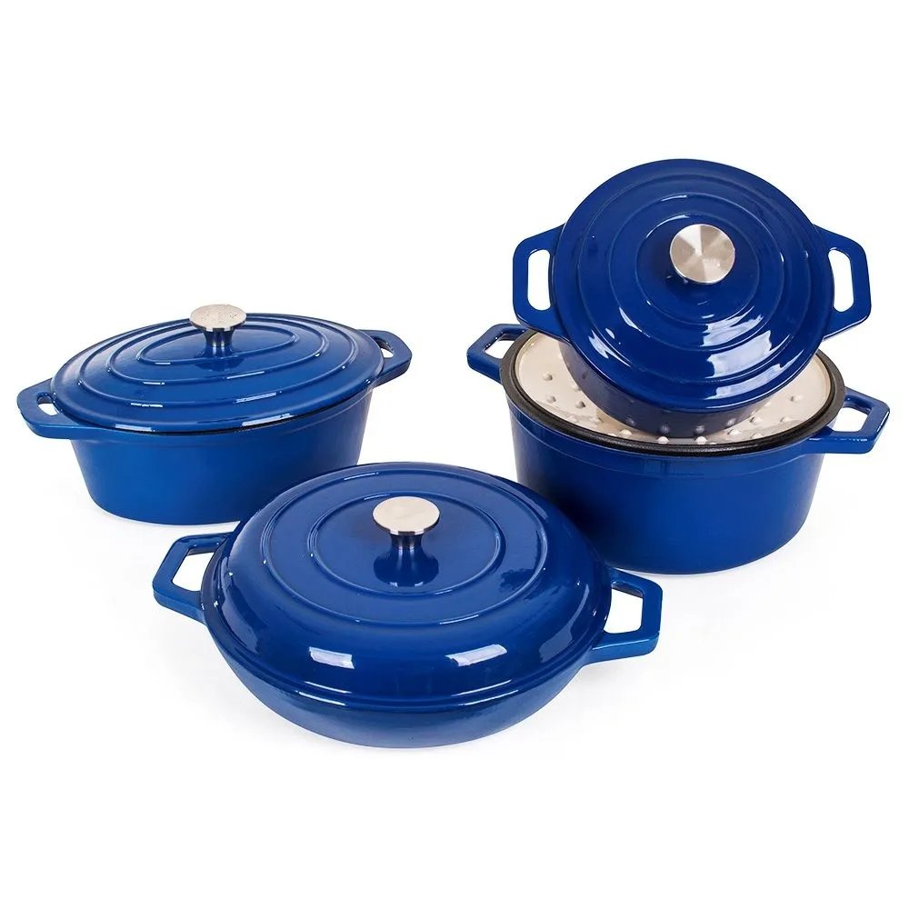 Eco-friendly Round Dutch Oven Pot Cookware Set Enamel Cocotte Casserole Enameled Cast Iron Cookware