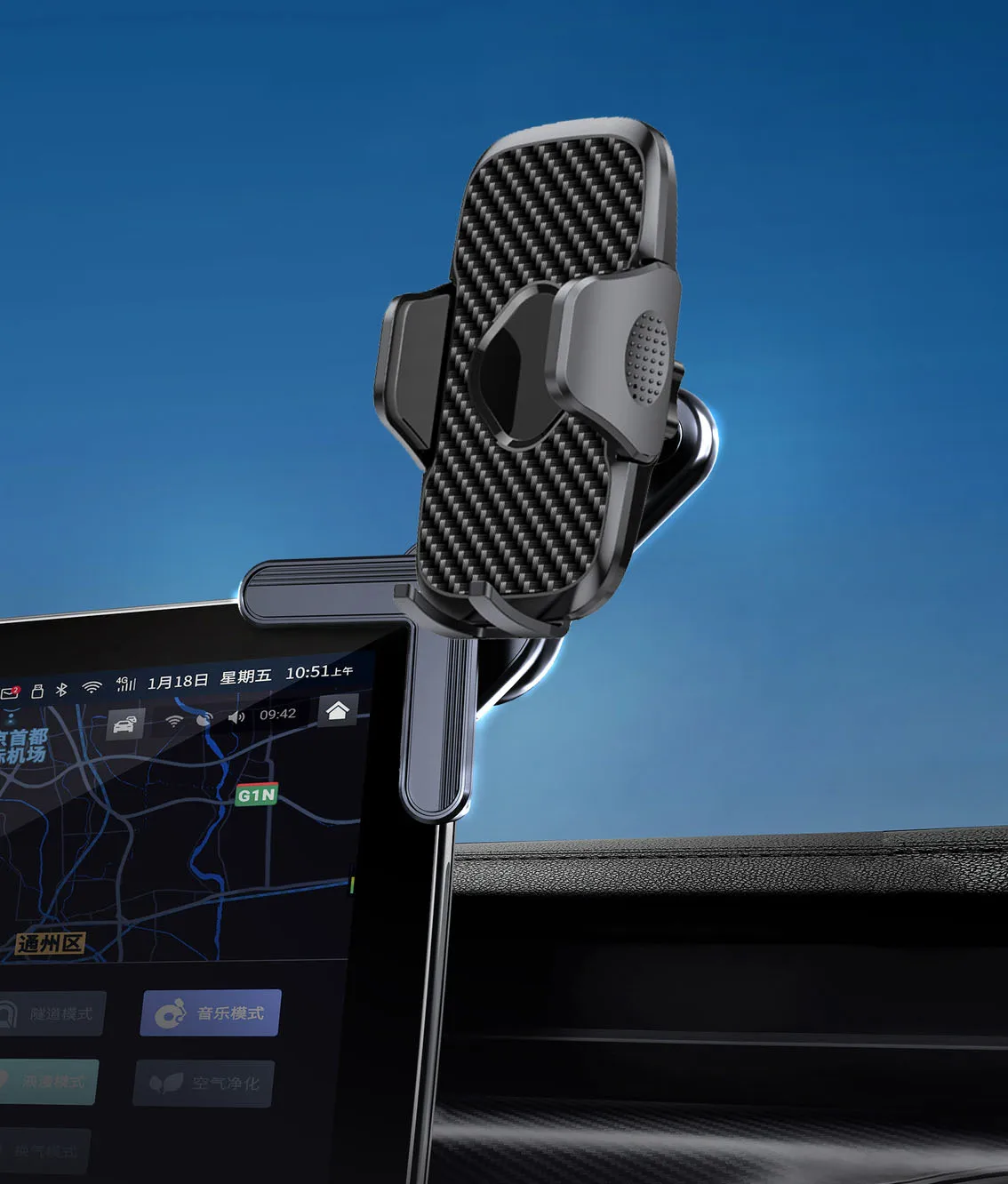 No Glue Model 3/Y Accessories Universal Phone Mount Holder for Tesla Model 3 Model Y