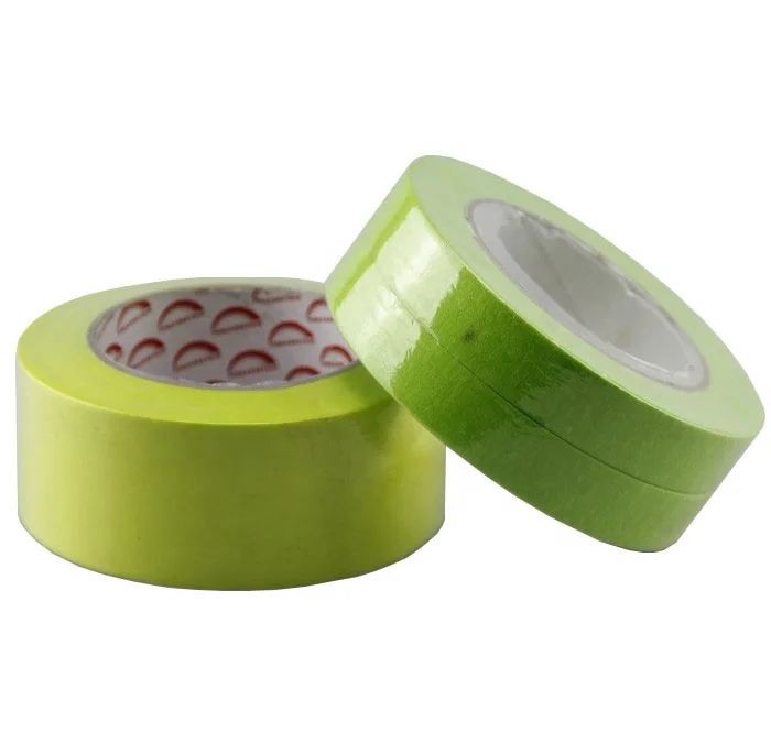 Factory Direct Sale 2inch Paper Single-Sided Pressure Sensitive Adhesive 18mm Width Automotive Green Masking Tape Jumbo Roll