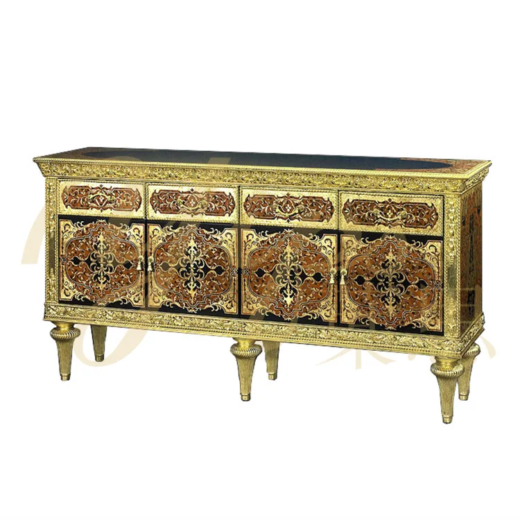 
Yips LD-1203-0046 Duke Series Italian Style Classical Luxury Handpainted Gold-Leaf Pattern Living-Room Side Cabinet 