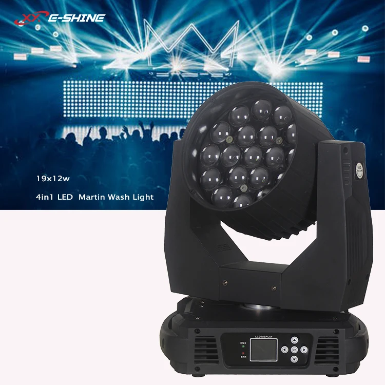  Профессиональный DMX 19*12 Вт 4 в 1 Rgbw зум-эффекты светодиодный Мартин Mac aura светильник с подвижной