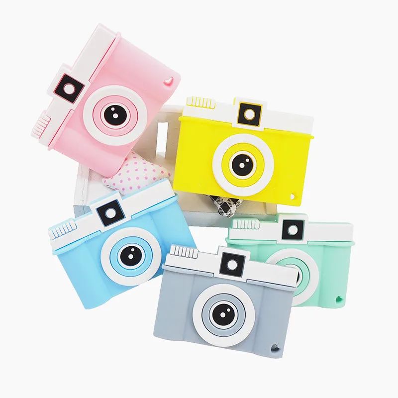 Promotional Camera Silicone Teethers Food Grade Teething Toys Necklace Pendant Gifts Baby Care