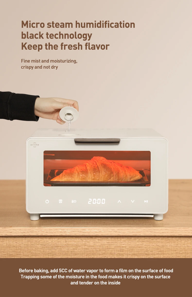 Elegant Universal Steam Oven Toaster Oven Mini 10L Kitchen Bread Baking Oven  with Steam for Single Person