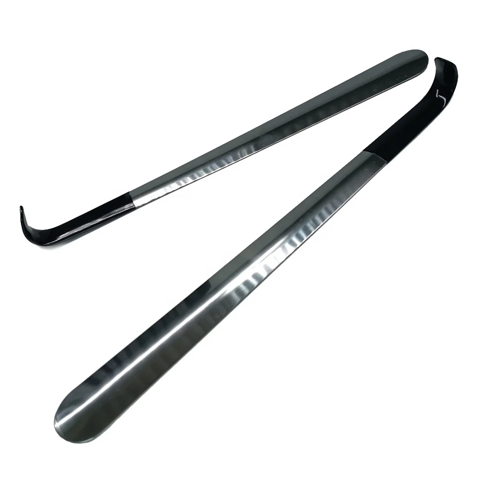 Hanging type shoe wearer long and short metal shoehorn shoe pump plastic coating handle stainless steel tool shoe horn MH01PH