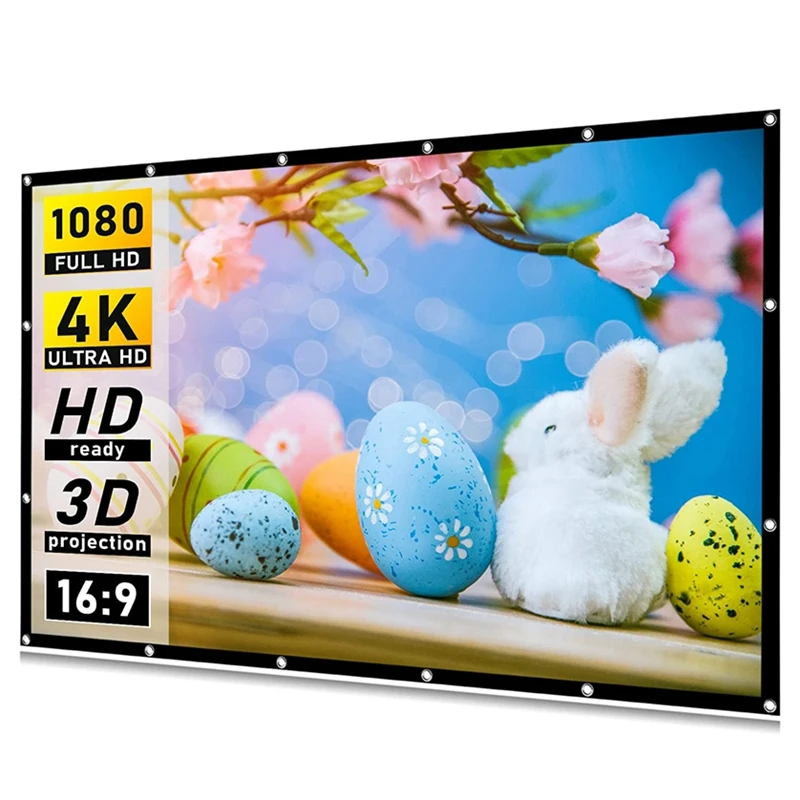 Factory New Listing High Quality White 150 Inch Simple Projection Screen Home Theater