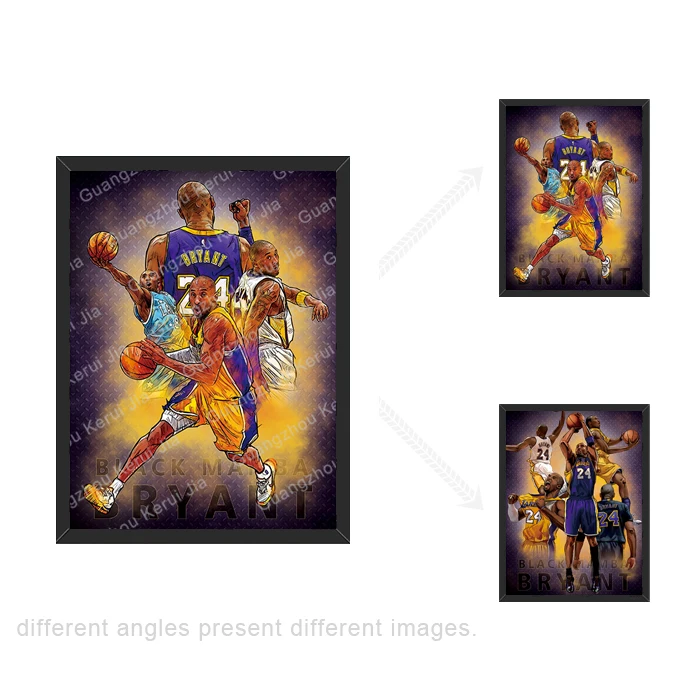 wholesale custom celebrity messi ronaldo kobe bryant stephen curry basketball player sports 3d flip lenticular poster pictures