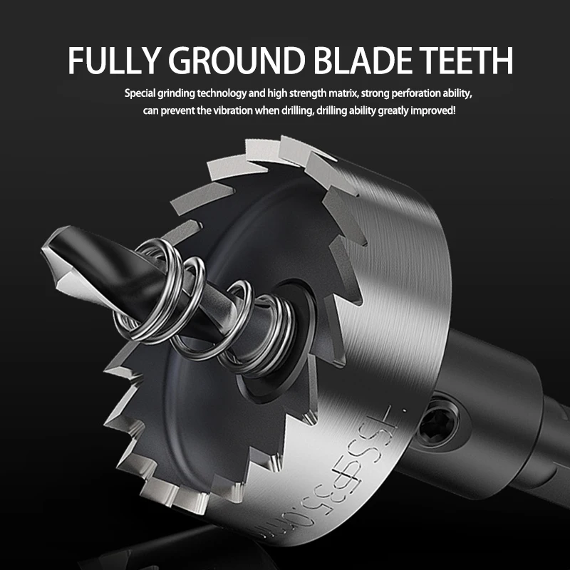 Free shipping KaKarot HSS Drill Bit Hole Saw Set Carbide Tip Stainless Steel Metal Alloy High Speed Steel Drill Bit 12-80mm