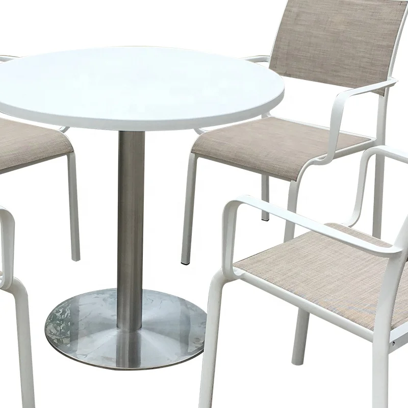 Cheap best selling new style modern home dining room outdoor metal furniture sets aluminum 4 chair and table set