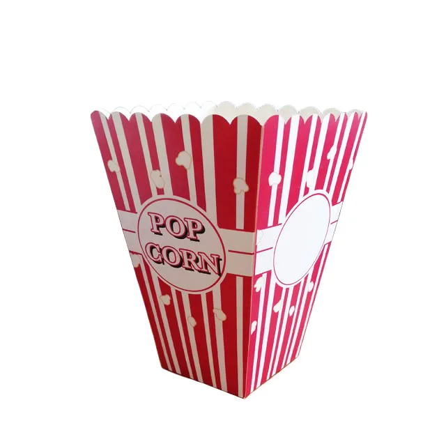 Custom Printed Bulk Candy Treat Containers White Paper Popcorn Boxes for Movie Night Birthday Party