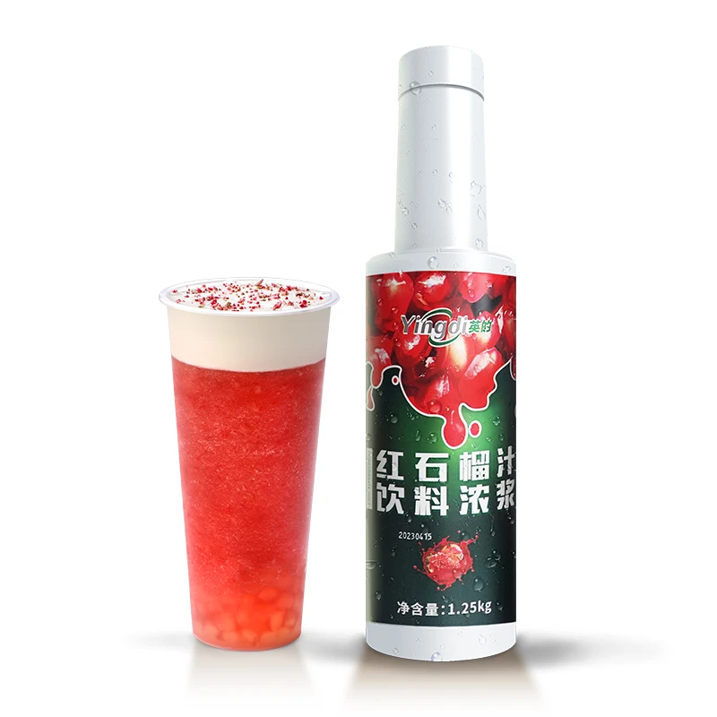 Yingdi Red pomegranate fruit juice drink & beverage concentrated fruit juice syrup for milk tea store special juice