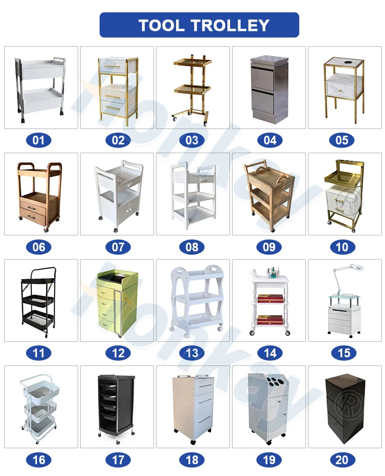 Stainless steel salon trolley beauty carts for nail equipment/ tools storage hair trolley