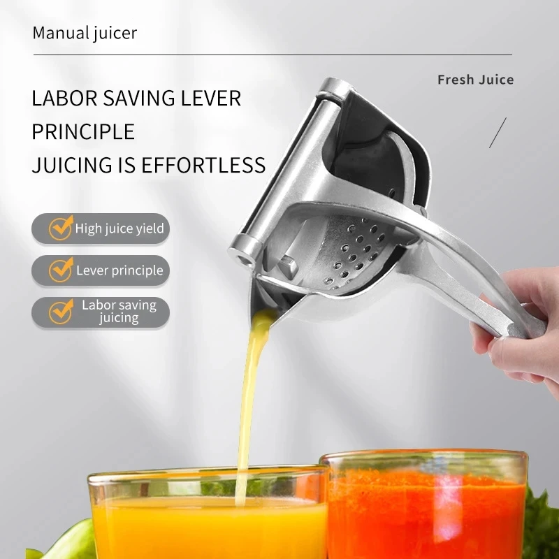 Manual Squeezer Aluminum Alloy Hand Pressure Orange Juicer Pomegranate Lemon Squeezer Portable Blender Hand Press Fruit Ju