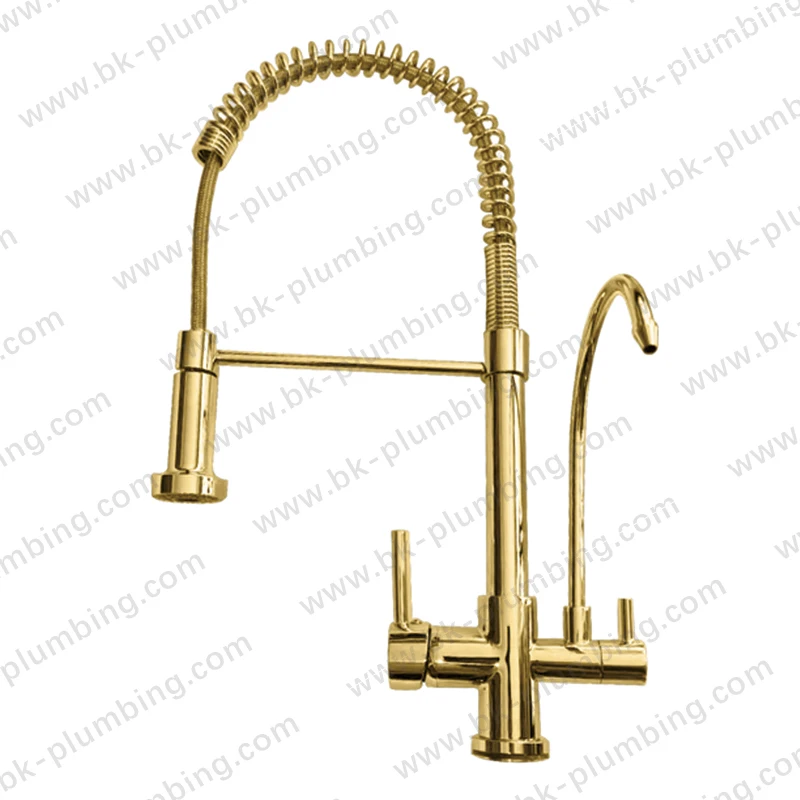Torneira Cozinha Bancada Com Filtro Kitchen Faucet Water Purifier Rose Gold Filter Tap Kitchen Pullout 1Way Spray Faucet