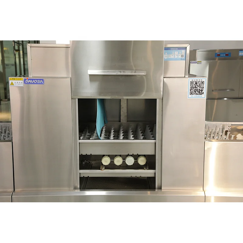 Industrial large capacity dishwashing machine freestanding kitchen equipment for restaurants flight type dishwasher equipment