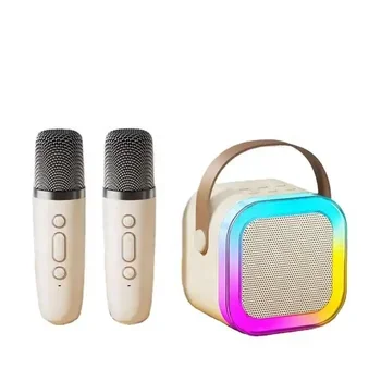 Portable Karaoke Machine with 2 Wireless Microphone, Mini Bluetooth Speaker Microphone,Gifts for Kids Age 4-12,Boys,Girls,Adults