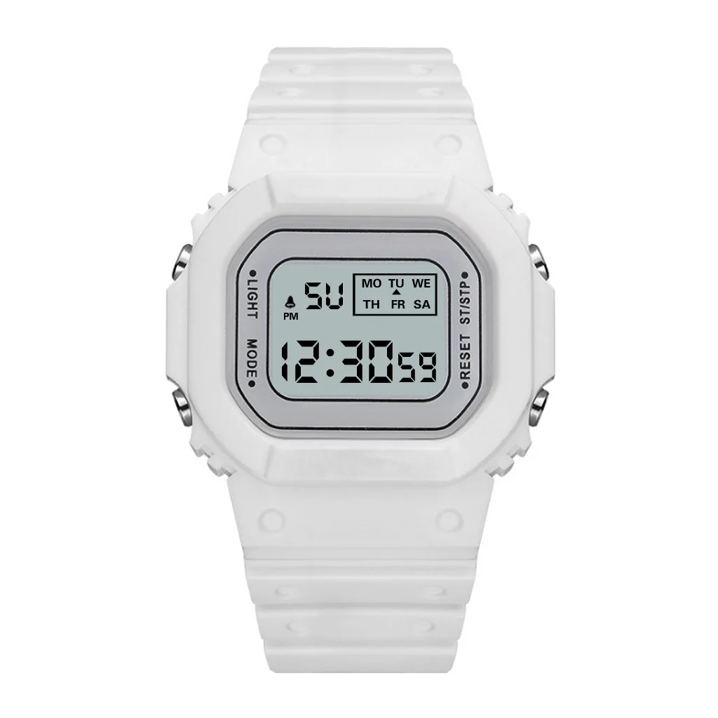 Factory wholesale students children square digital watch waterproof luminous alarm clock electronic watch