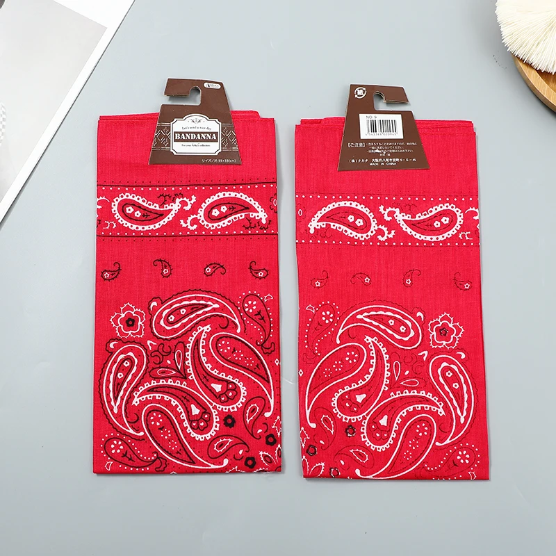 FUBU New product 32s 100% cotton wholesale solid color black girls hair bandana double sided printing 55*55CM